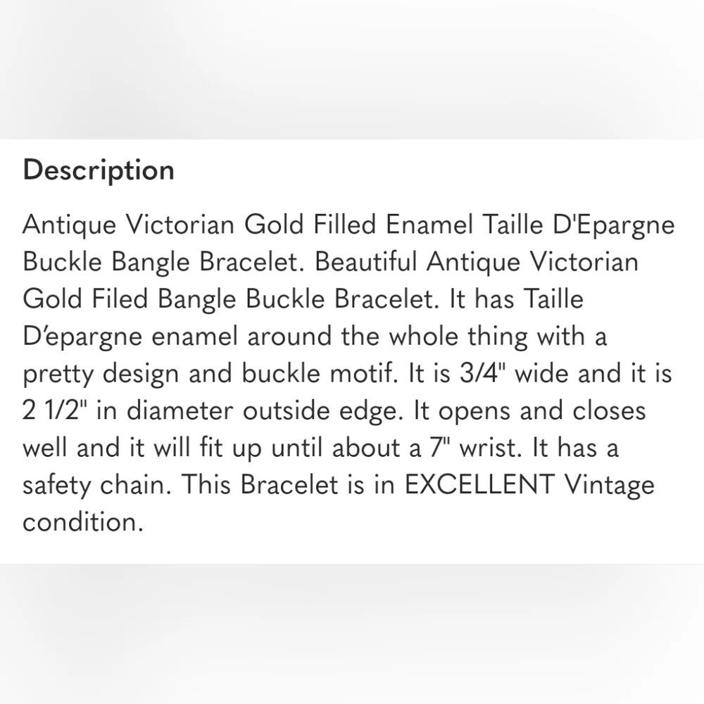 Antique Victorian 10K Gold Filled Enamel Taille D'Epargne Buckle Bangle Bracelet - Picture 2 of 8